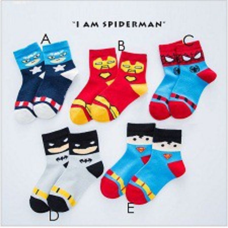 3 PASANG KAOS KAKI BAYI DAN ANAK MOTIF SUPERHERO