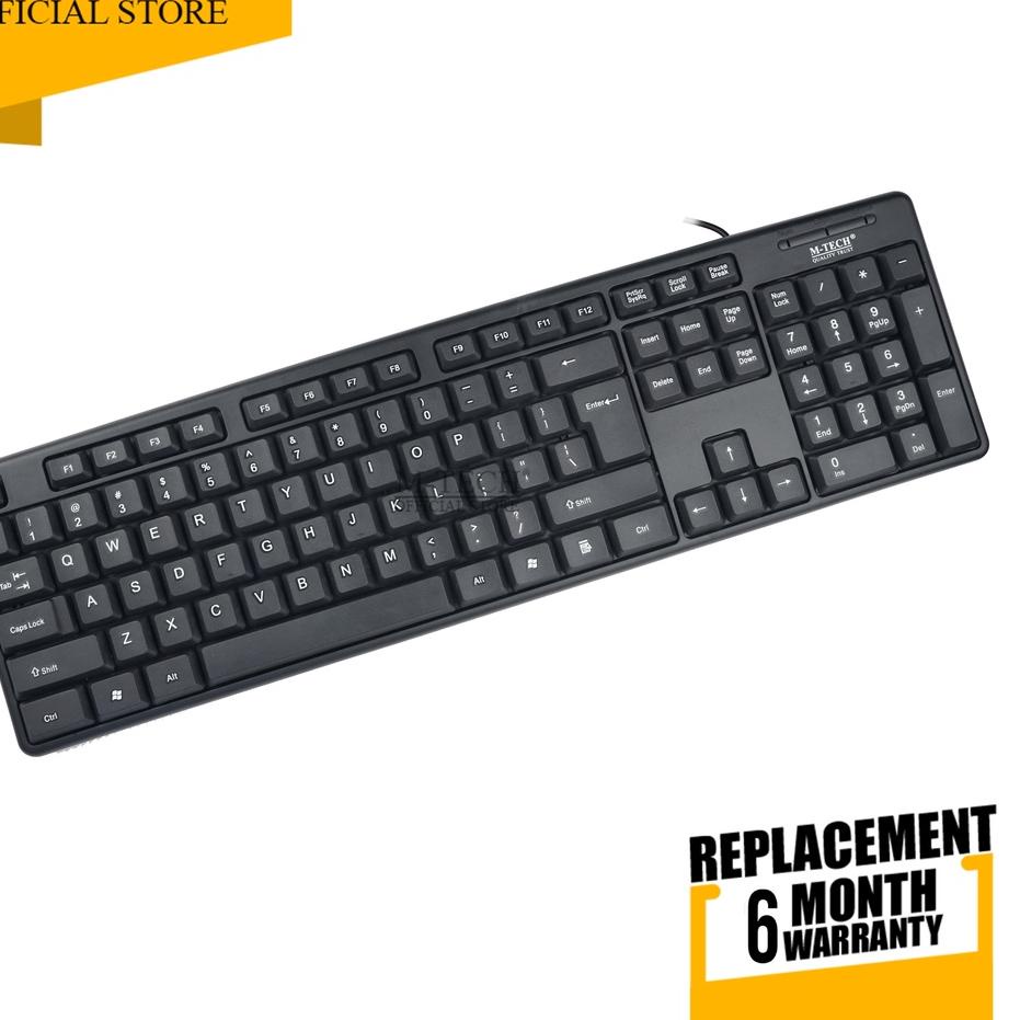 ←✻ Keyboard USB Standar M-Tech Original for PC Laptop Android - Hitam Baru