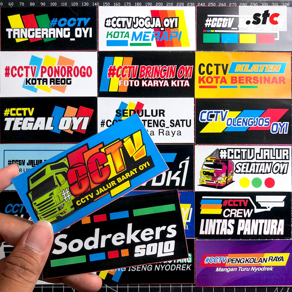 ( isi 20 stiker ) STICKER CCTV TRUK INDONESIA PAKET TERMURAH STIKER TRUCK CCTV OYI