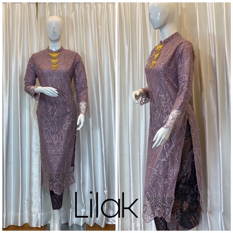 KEBAYA MODREN TUNIK VETNAM BAHAN TILE BORDIR(seragaman/kondangan/wisuda)