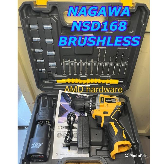 NAGAWA NSD168 Mesin Bor Impact Baterai 16V Cordless Brushless NSD-168