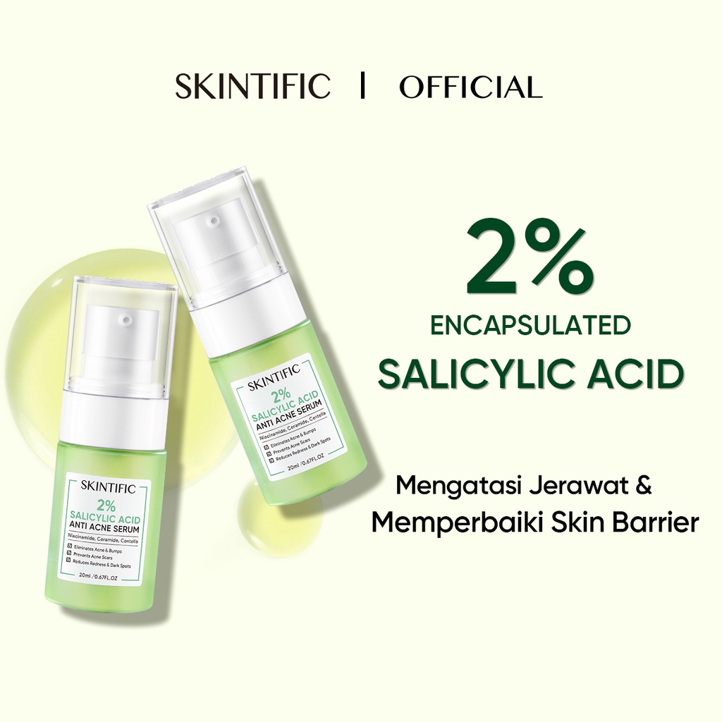 2 PCS SKINTIFIC - 2% Salicylic Acid Anti Acne Serum 【BPOM】