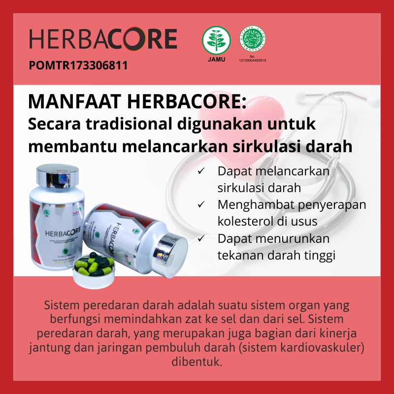 HERBACORE Naturafit / Melancarkan Sirkulasi Darah / Menurunkan Kadar Kolesterol - Herbal BPOM