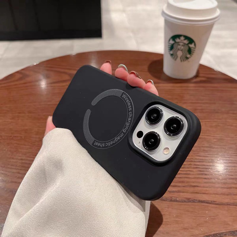 [Wireless Charging Magesafe] Silikon Cair Skin Feel Soft Case Untuk iPhone XR XS Max Casing Handphone Iphone12 13 Pro Max