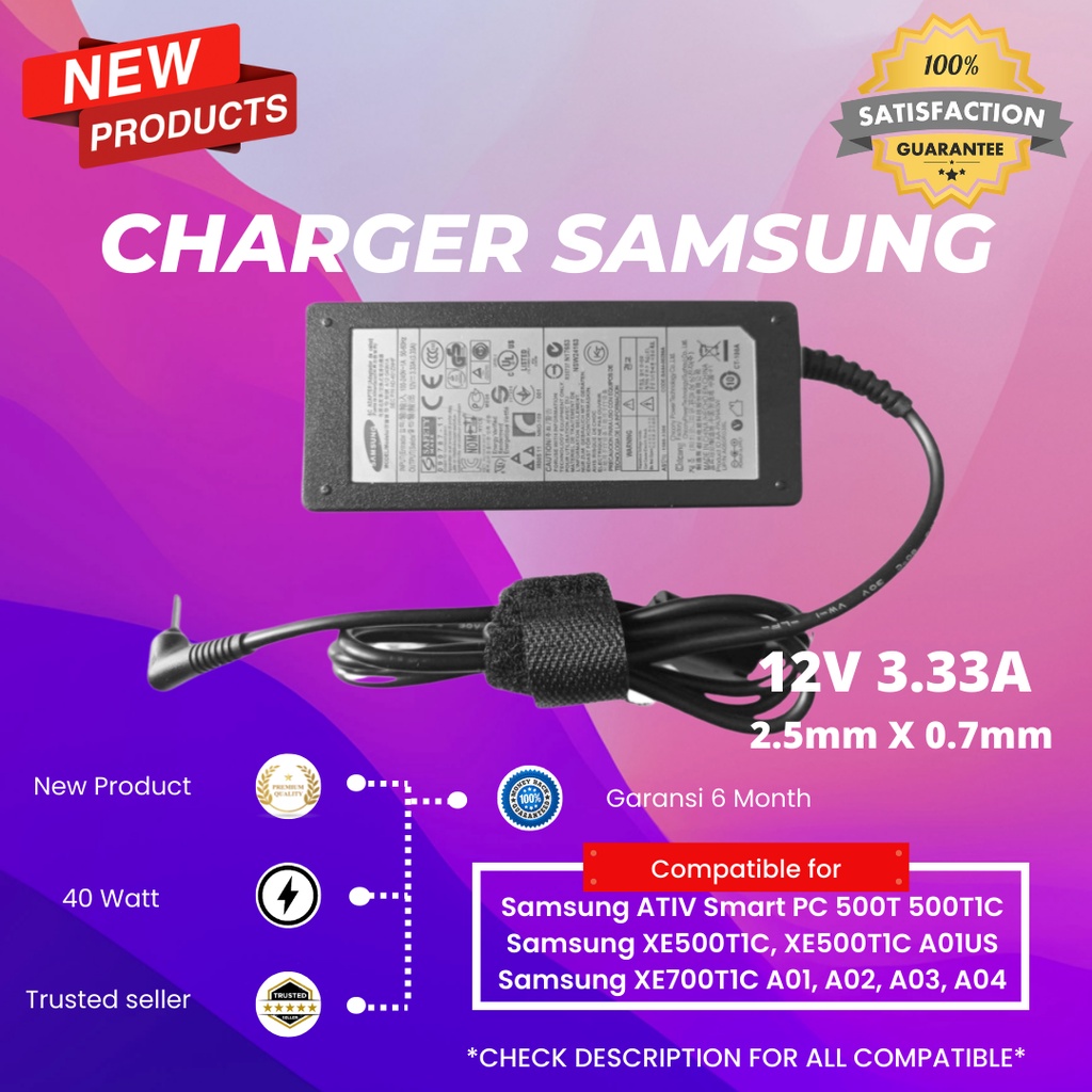 ADAPTOR Charger Laptop SAMSUNG (2.5x0.7) 12V 3.33A
