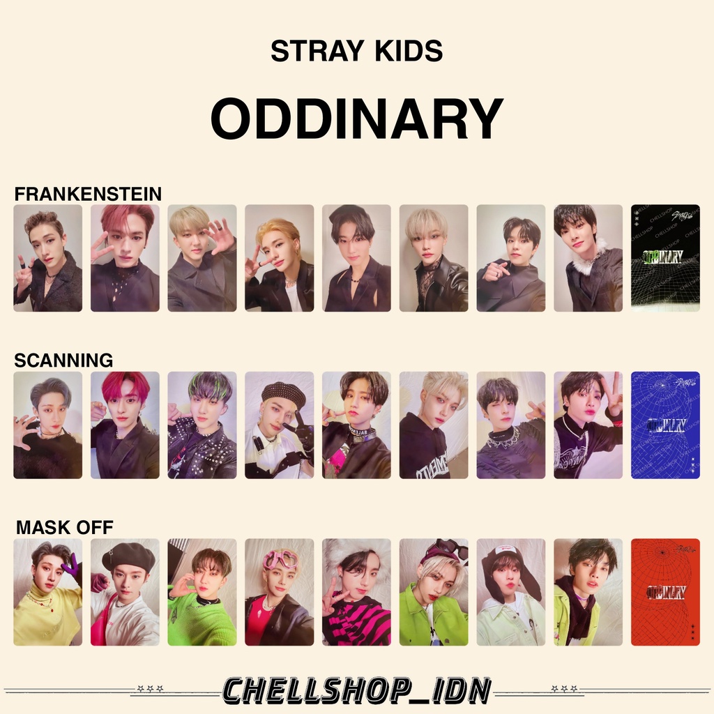 PHOTOCARD STRAY KIDS ODDINARY | FRANKENSTEIN | SCANNING | MASK OFF