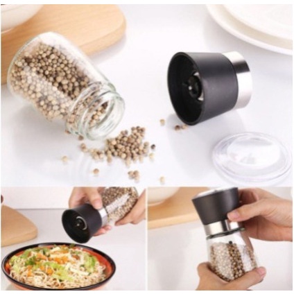 Tempat Bumbu Botol Grinder + Merica Lada Putih Penggiling Penghalus Bumbu Lada Manual Tempat Bumbu Seasoning Grinder Pepper Serbaguna TERMURAH TERLARIS