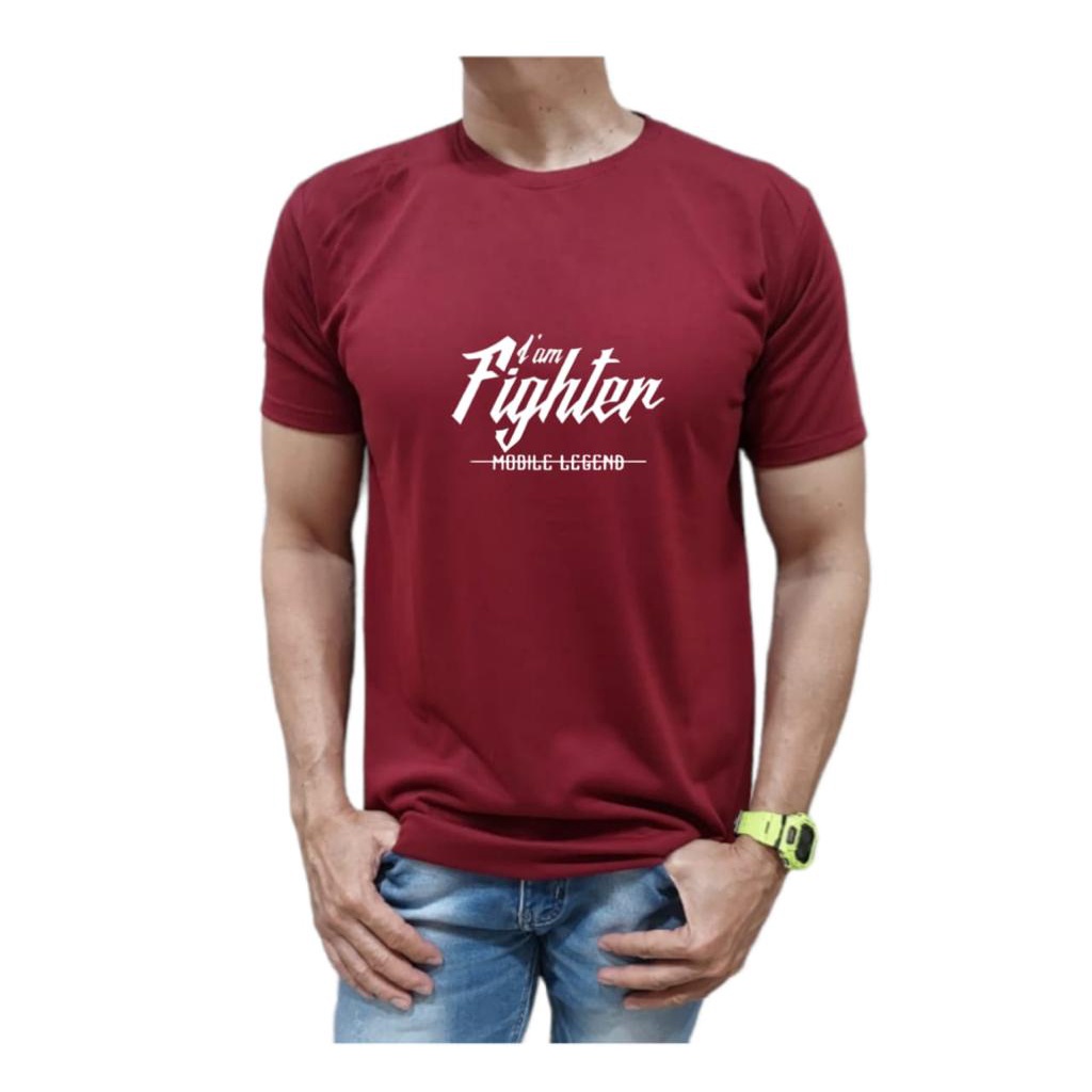 KAOS MODEL I AM FIGHTER MOBILE LEGEND BAHAN KATUN NYAMAN DI PAKAI KUALITAS PREMIUM