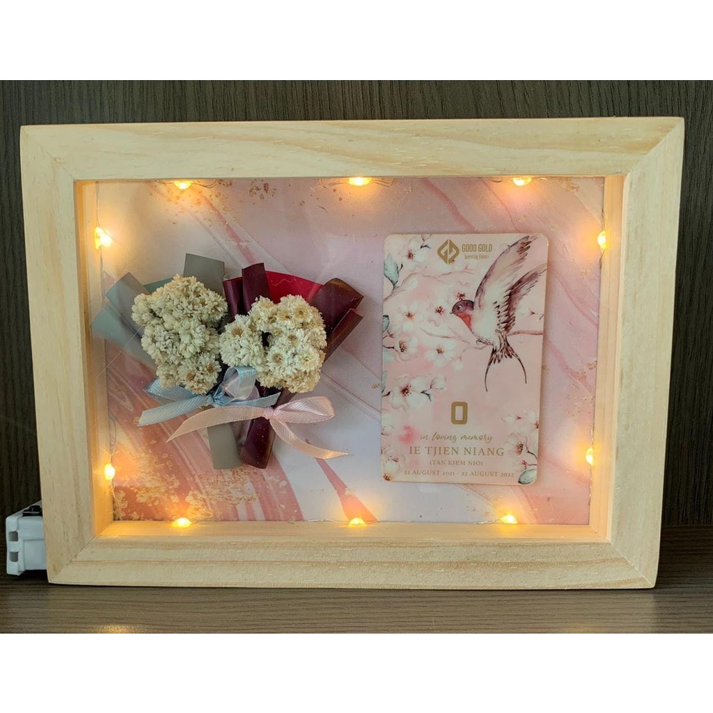 Frame LED 3D Logam Mulia/ Custom Frame/ Hampers/ Gift Box