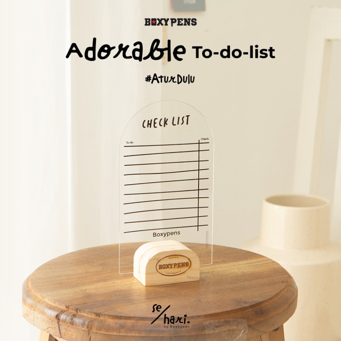

ACRYLIC PACKAGE ADORABLE TO-DO-LIST WOODEN HOLDER
