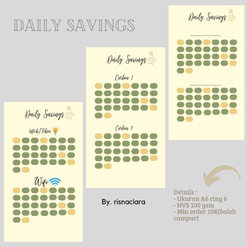 

Daily Savings/ Saving Challenge/ Saving Jar/ saving random/ dompet pintar/ dompet keuangan