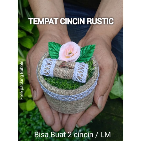 Tempat cincin Rustic untuk lamaran tunangan pernikahan mahar mas kawin