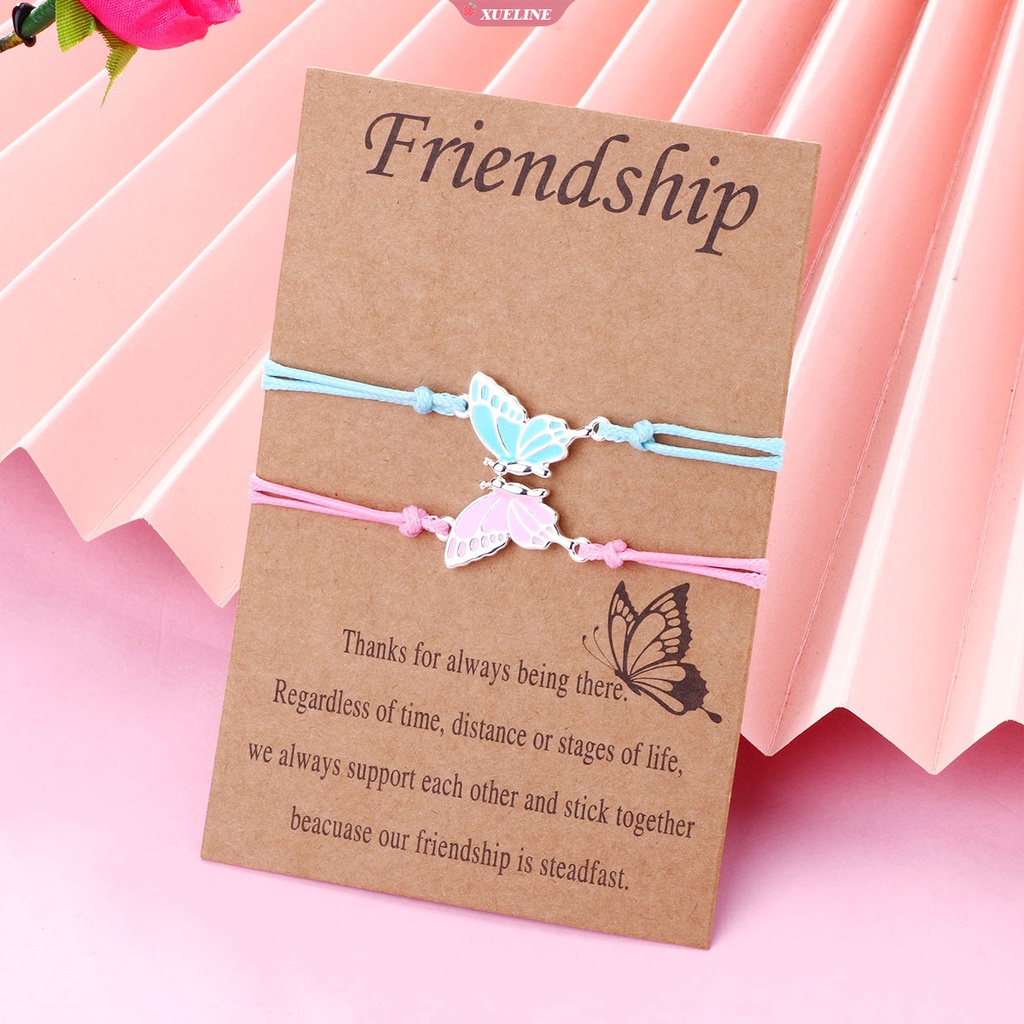 Butterfly best friend Gelang Persahabatan Untuk 2perempuan Emas Dan Perak BFF Senada Sayap Kupu-Kupu Hadiah Gelang Jarak Jauh [ZXL]