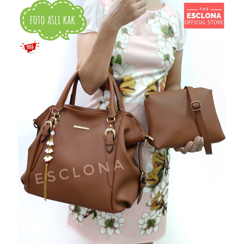 TAS WANITA ESCLONA 0146 TAS TANGAN HANDBAG TERBARU TAS CEWEK TAS BATAM MURAH TAS PEREMPUAN FASHION S2