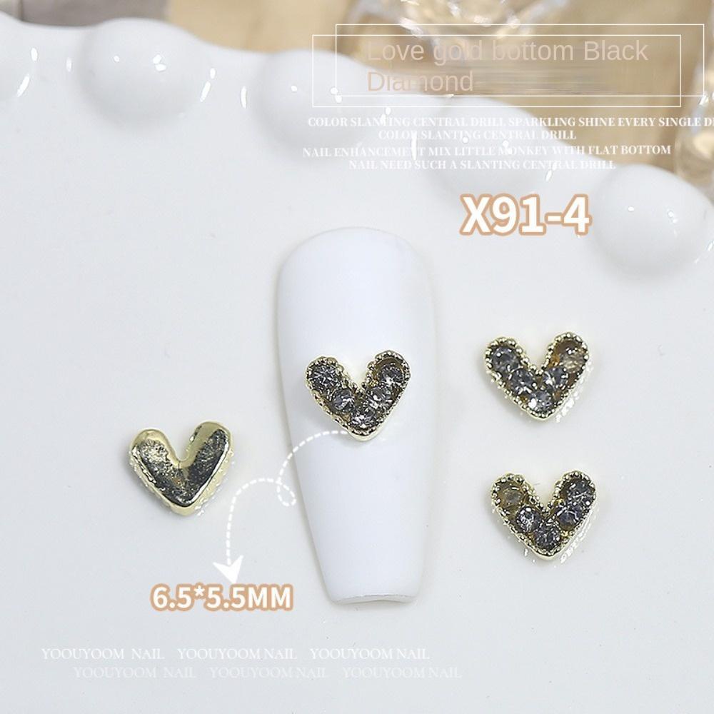 AUGUSTINA Agustina Hiasan Kuku Jantung Fashion Manicure Aksesoris Berwarna Cinta Hati Jepang Nail Art Love Heart Nail Drills