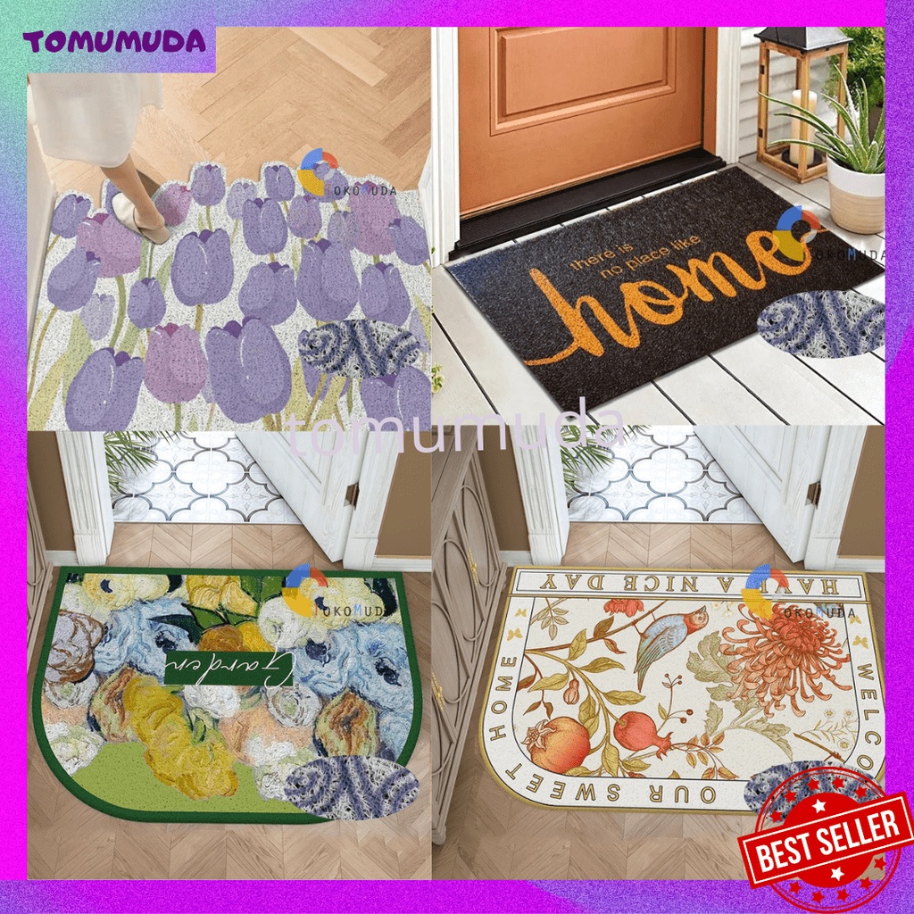 TOMUMUDA Keset Bihun Rumah Anti Slip UK 40X60CM FULL MOTIF Bright Crown Keset Cushion Printing Mie Bihun PVC lwk14