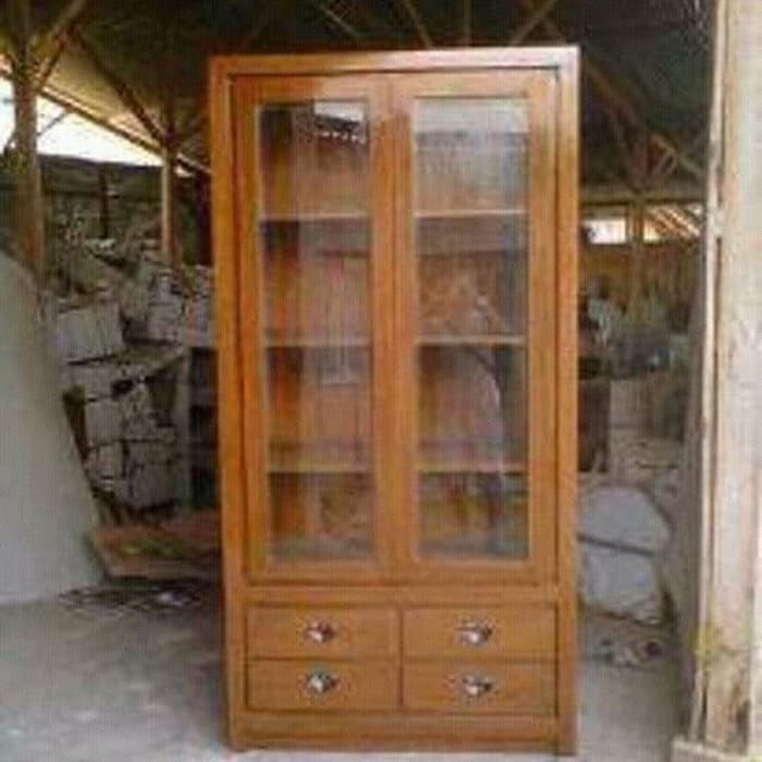 Lemari Buku Kayu Jati