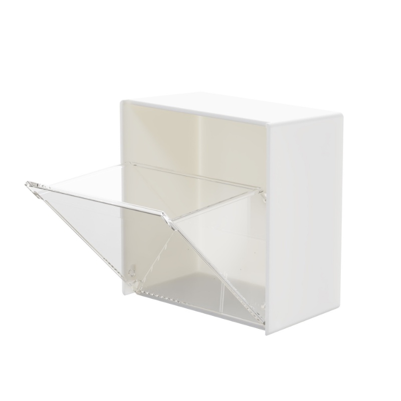 Rak Dinding Plastik Transparan/Organizer Kamar Mandi Cotton Swabs Makeup Case/Kotak Perhiasan Penyimpanan Barang Kecil