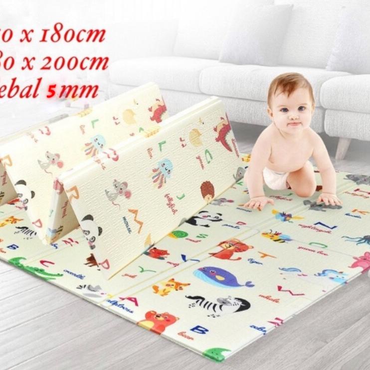 Promo Terbaik BEST SELLER Playmat Import Matras Empuk Kelas bagus Premium (tebal 0,5&amp;0,8) Motif Bolak Balik cocok untuk anak kecil bisa cod