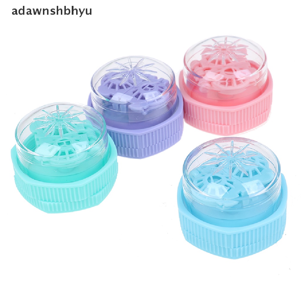 Adawnshbhyu 1X Portable Contact Lens Cleaner Case Kotak Rotasi Manual Pencuci Pembersih Travel ID