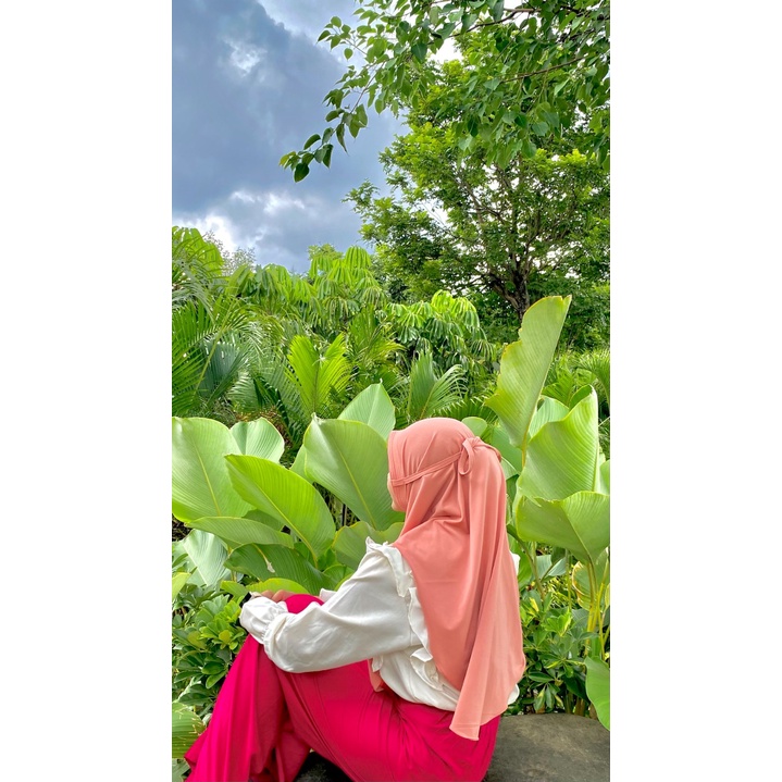 Jilbab Instant Bergo Tali Pink Hijab Premium by Shanie