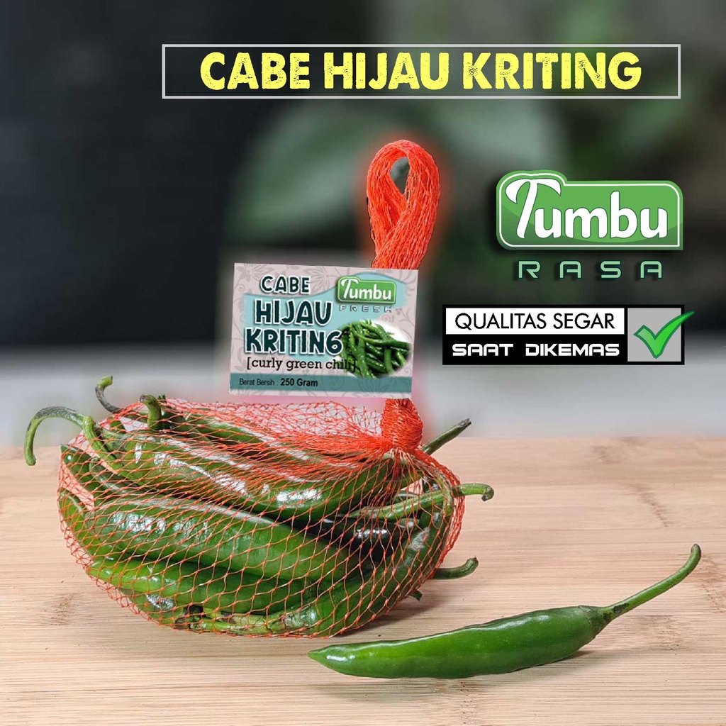 

CABE HIJAU KRITING 1 KG [250g, 500g] - rempah Green chilli
