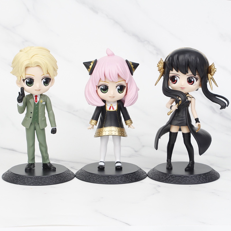 Anime Spy X Family Action Figure Anya Forger Yor Loid Kawaii Qposket Figural PVC Model Mainan Anak Hadiah Ulang Tahun