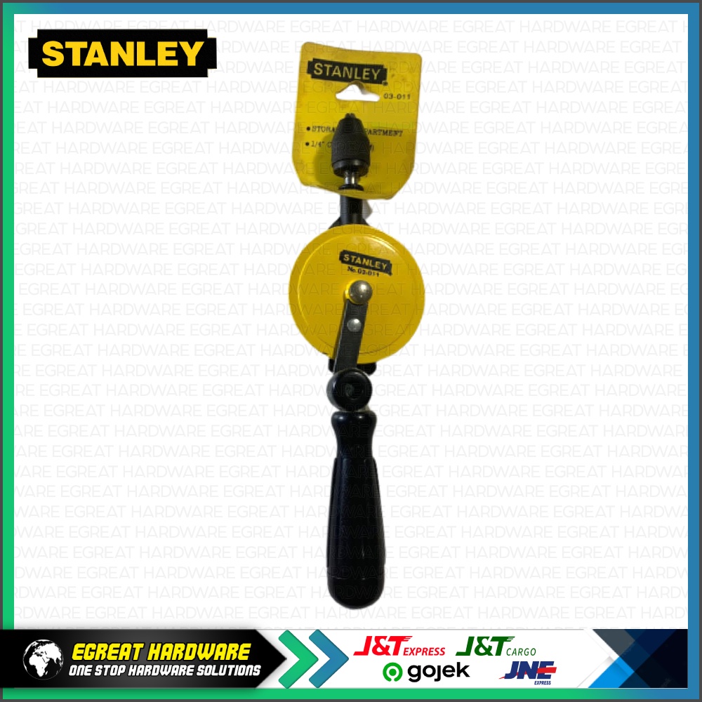 Stanley 03-011 Hand Drill 6MM Chuck 3 Jaw Bor Tangan Manual