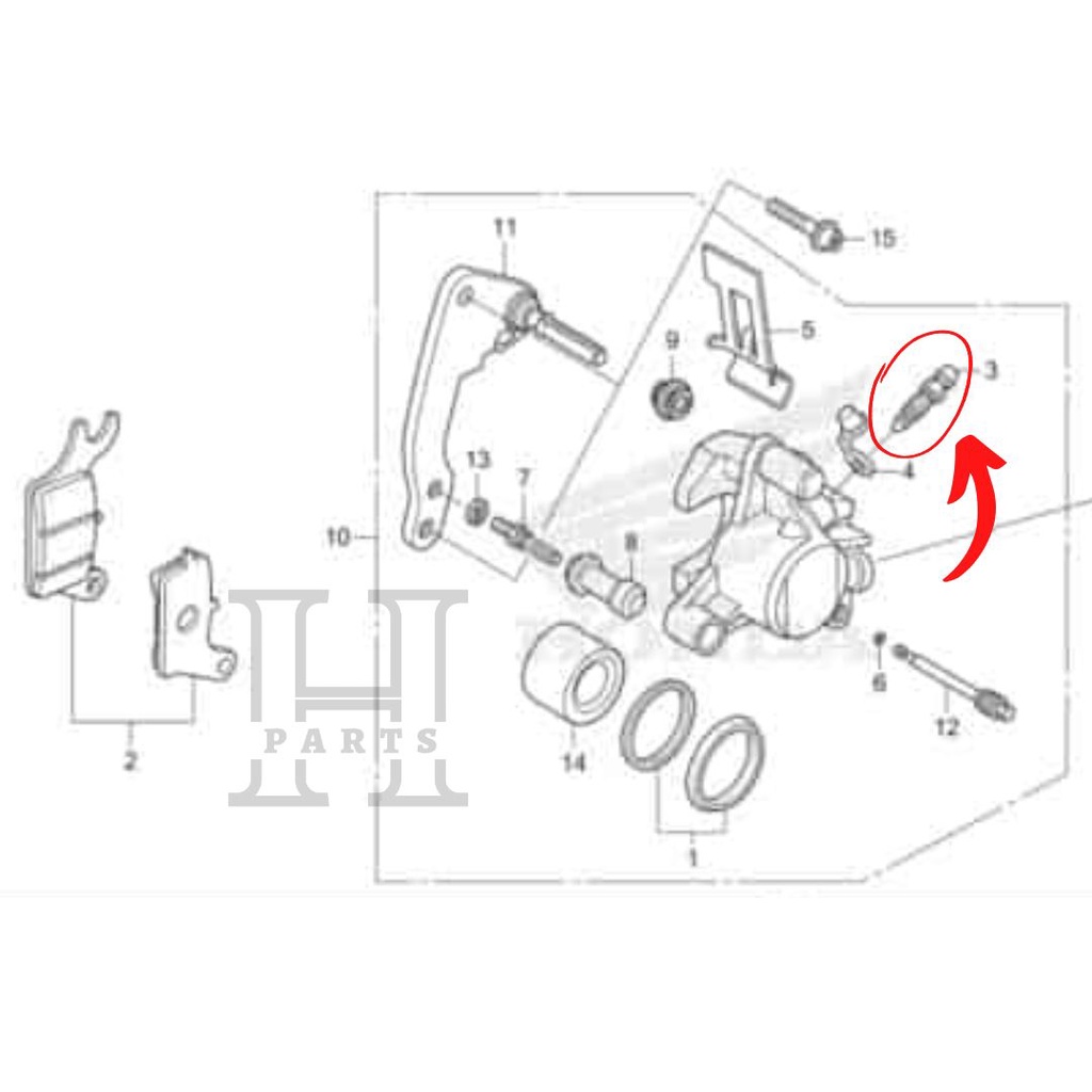 BAUT PEMBUANGAN MINYAK REM SCREW BLEEDER BEAT K1A BEAT SCOOPY ESP 43352-K81-N01 ASLI ORIGINAL AHM HGP HONDA