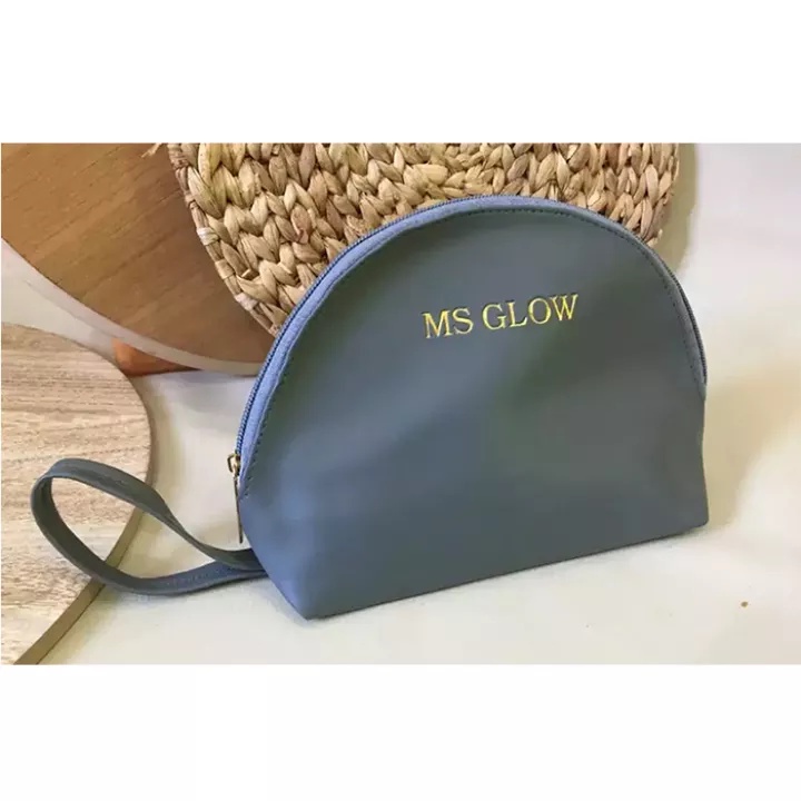 Pouch Ms Glow Original - Dompet Ms Glow Abu