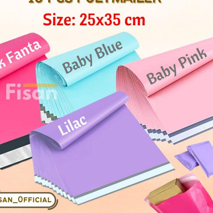 

㊒ 10 Pcs Polymailer Warna Baby Pink Fanta Blue Lilac Kantong Plastik Packing Warna 25x35 25x32 が