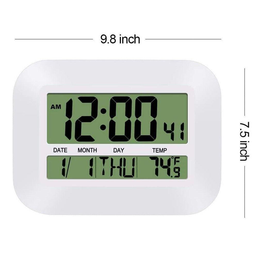 Solighter Jam Weker Alarm Rumah Samping Tempat Tidur Nomor Meja Clock Thermometer