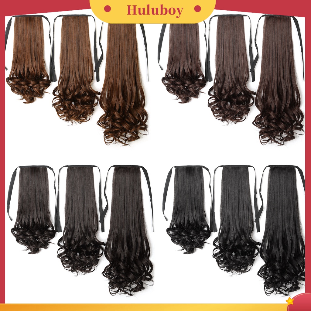 Rambut Palsu Ponytail Extension Panjang Bahan Serat Suhu Tinggi Untuk Wanita