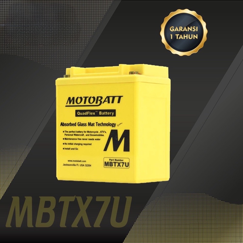 Motobatt Quadflex MBTX7U - 8Ah (Garansi 1 Tahun)