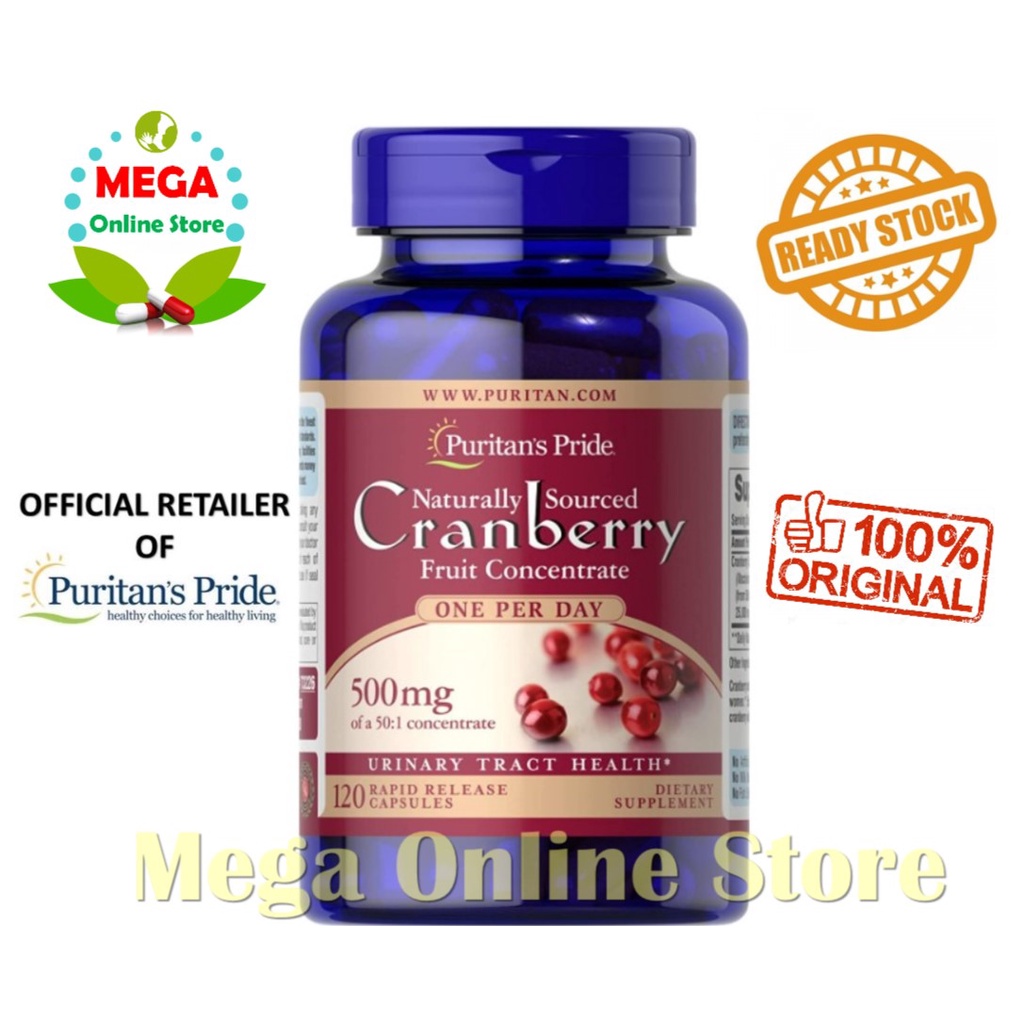 Puritan Pride Natural Cranberry ONE PER DAY 25000 mg - 120 Kapsul