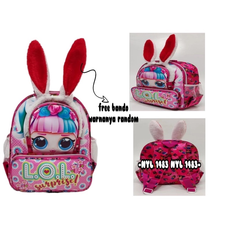 Tas ransel anak karakter minnie mouse LOL tas ransel anak perempuan TK paud tas sekolah anak karakter minnie mouse LOL