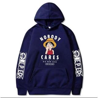 COD - Jaket Hoodie One Piece Monkey D Luffy NOBODY CARES Maroon Premium Untuk Anak Usia 6- 9 Tahu Dan 10-15 Tahun Bahan Flece Tebal - Jaket Hoodie Anak One Piece D Luffy Kekinian Terlaris