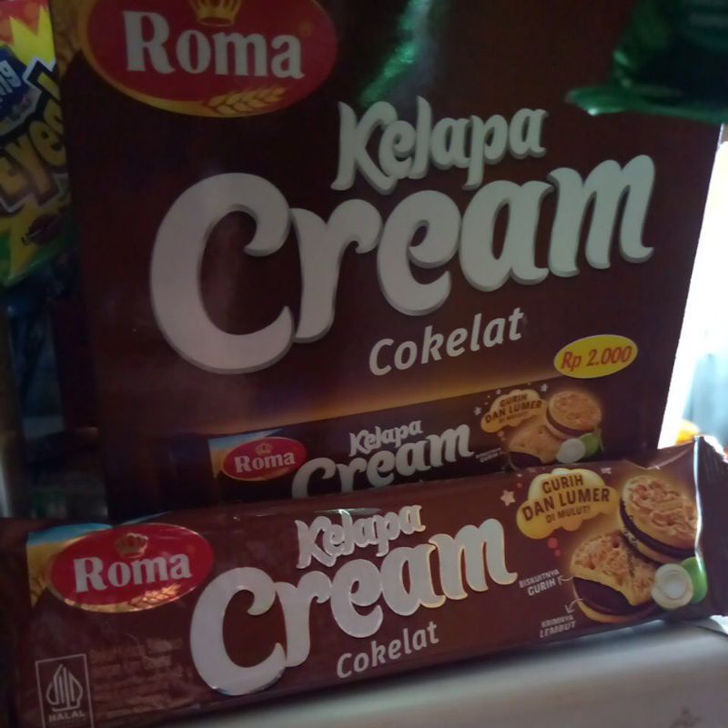 PACK - Roma Kelapa CREAM Coklat Cokelat Dan Susu Vanila Isi 12 x 40g