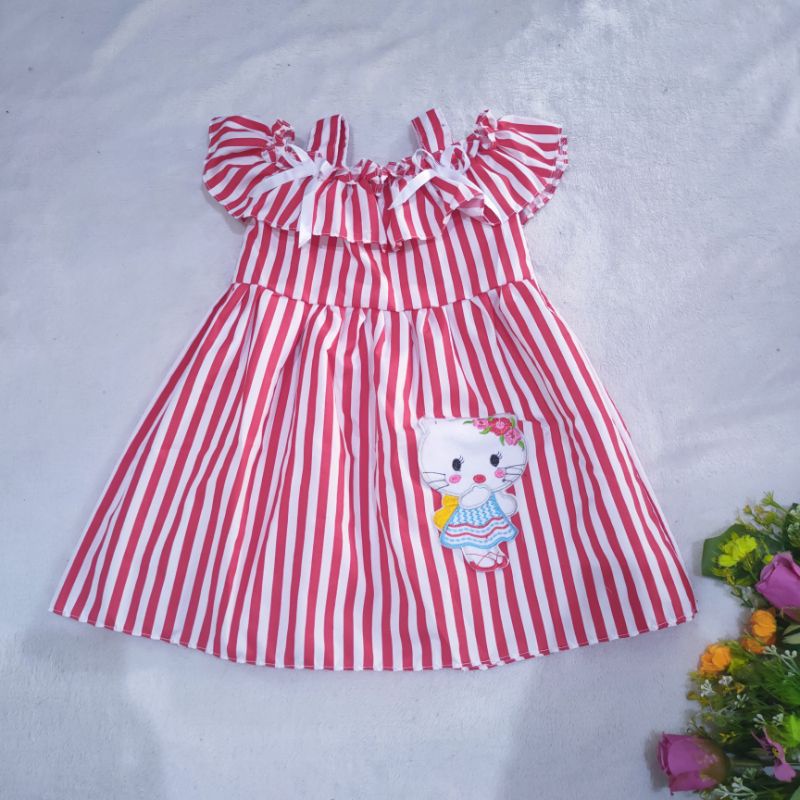 DRESS ANAK PEREMPUAN/BAJU ANAK PEREMPUAN/GAUN ANAK PEREMPUAN 1-2 TH / DRESS STRIP