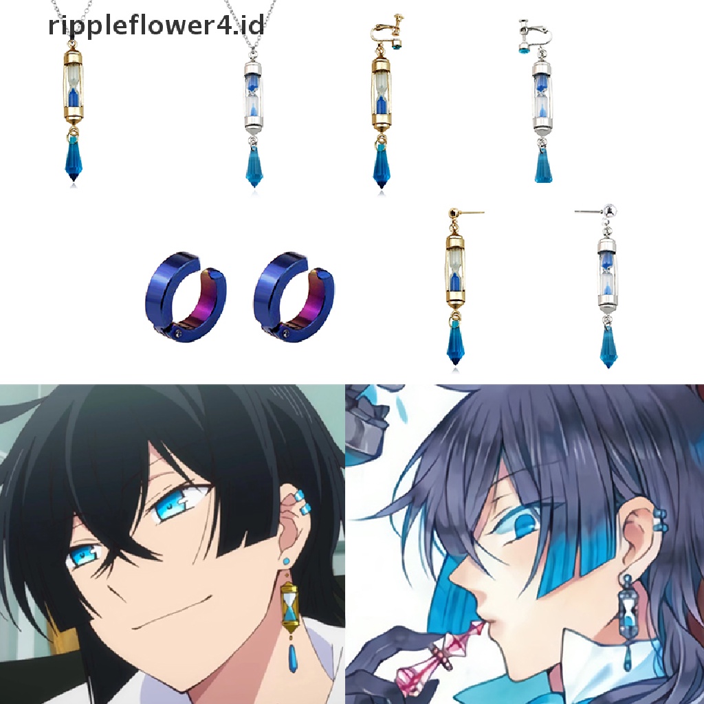 {rippleflower4.id} Vanitas Earrings Studi Kasus Vanitas No Karte Cosplay Props Jam Pasir Anting Telinga Klip Kalung Perhiasan Hadiah~