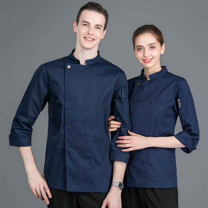 Kemeja Koki Chef Jacket Baju Koki Seragam Koki Chef Barista Unisex