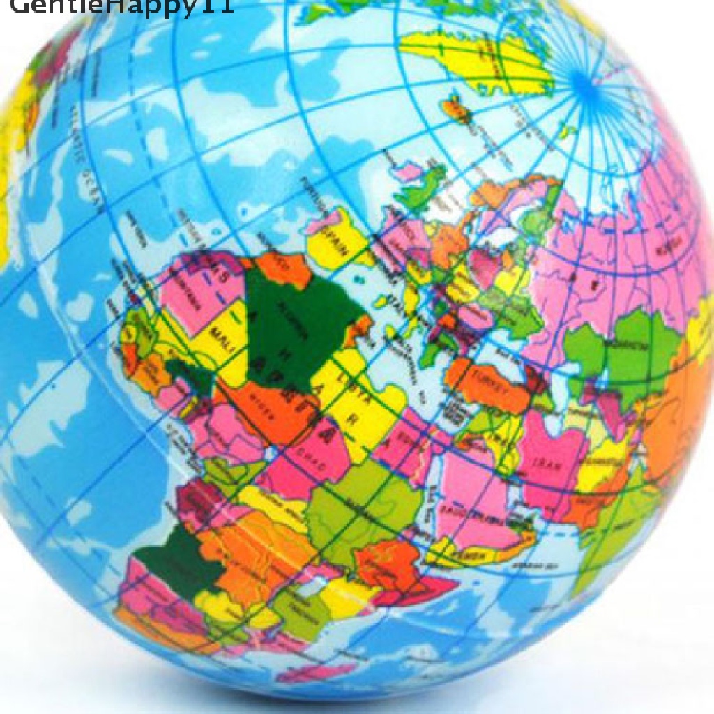 GentleHappy Earth Globe Stress Relief Bouncy Foam Ball Kids World Atlas Geography Map id