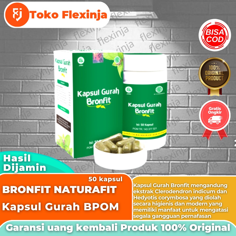 𝗞𝗮𝗽𝘀𝘂𝗹 𝗚𝘂𝗿𝗮𝗵 𝗕𝗥𝗢𝗡𝗙𝗜𝗧 Isi 50 Herbal 100% Original BPOM Garansi Asli Naturafit Obat Obat Paru-Paru, TBC, ISPA, Batuk Menahun 100% Asli Original BPOM Ampuh