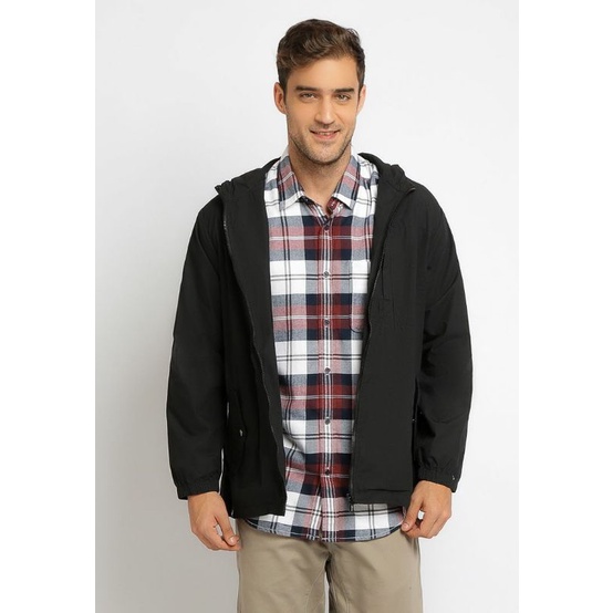 JAKET HOODIE KATUN LOIS ORIGINAL HITAM PRIA BLACK MJF156BK