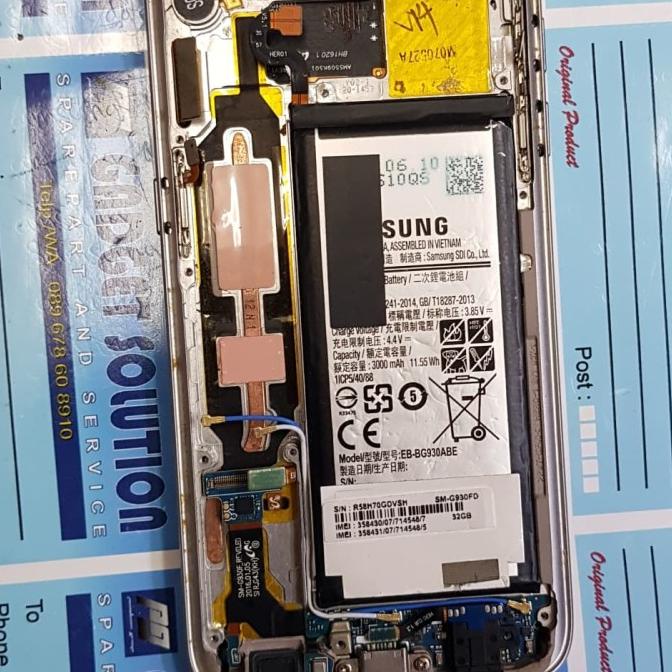 LCD samsung S7 Flat ORI plus frame fingger batrai Garansi