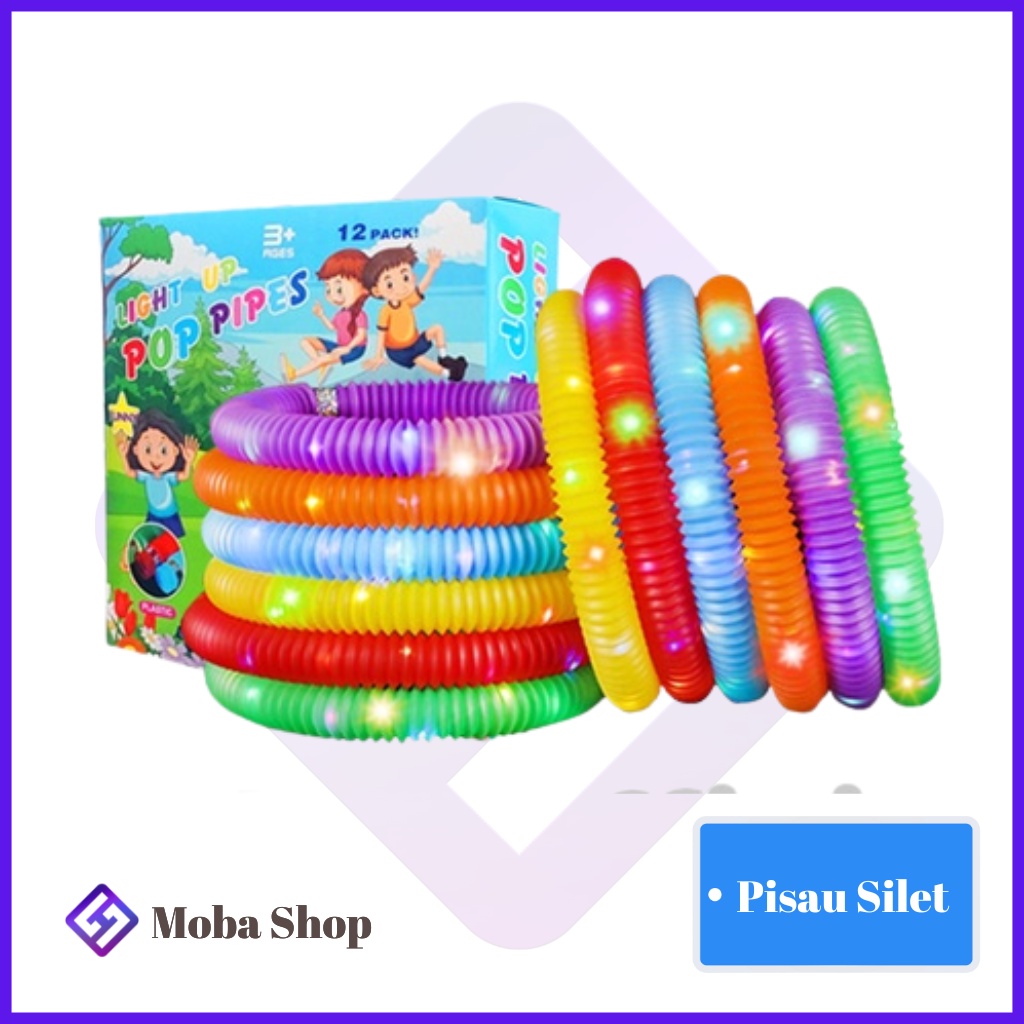 Mainan anak Viral CEV Light Up Pop Tubes Pop LED Pipes