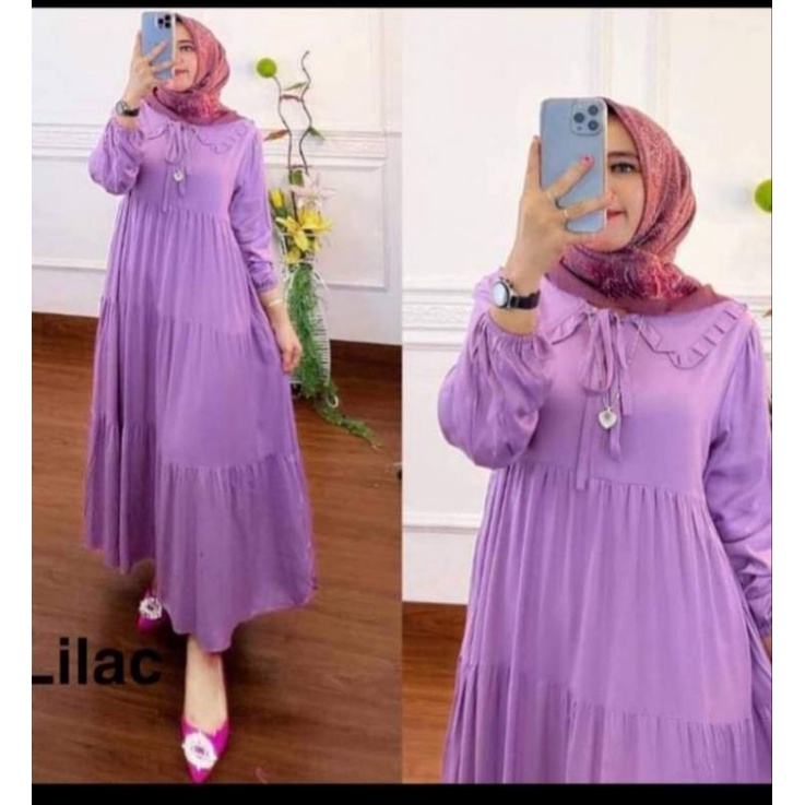 kanaya dress m l xl xxl xxxl 4l/gamis remaja terbaru /gamis rayon premium / gamis polos /gamis kekinian