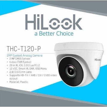 KAMERA CCTV INDOOR / OUTDOOR HILOOK 2MP THC-T120-P HiLook THC-T120 2 MP / 1080 P EXIR Turret Camera