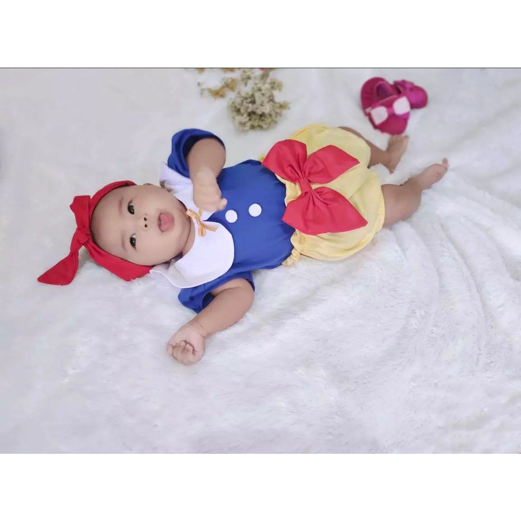 CUTE SNOW WHITE Baju Jumper Bandana Pergi Lucu Fashion Anak Bayi Perempuan Cewek Terlaris Lucu Murah