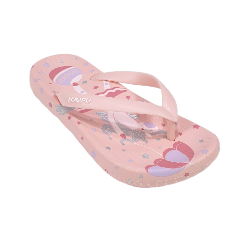 jelly sandal jepit anak cewek luofu sendal murah import E7202B-BK11